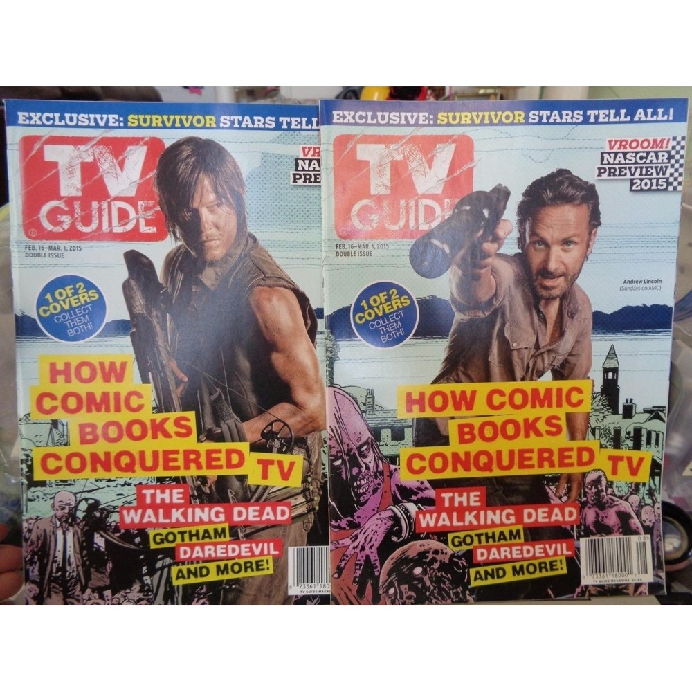 TV Guide Magazine The Walking Dead Feb 16-Mar 1 2015 BOTH COVERS